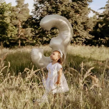 2 τεμ. Αριθμός κρέμας μπαλόνια με αλουμινόχαρτο 1 2 3 4 5 6 Διακόσμηση γάμου γενεθλίων Baby Shower Air Helium Globos