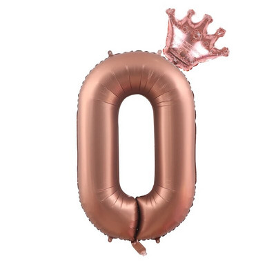 2бр. Кремави балони с числа с корона Фолиев балон 1 2 3 4 5 6 Рожден ден Декорация на сватбено тържество Baby Shower Air Helium Globos