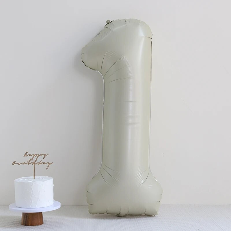 2бр. Кремави балони с числа с корона Фолиев балон 1 2 3 4 5 6 Рожден ден Декорация на сватбено тържество Baby Shower Air Helium Globos