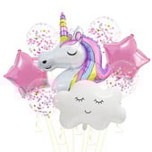 1 set de baloane tematice pentru petrecere cu unicorn Baloane din folie de nor pentru fete de 1 an Decoratiuni pentru petrecerea de aniversare cu unicorn Mingi pentru baby shower