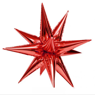 12Pcs 3D stojeća eksplozija Star baloni Božićni ukrasi Zvjezdani kap vode Konus Balon od folije Rođendanski dekor za vjenčanje