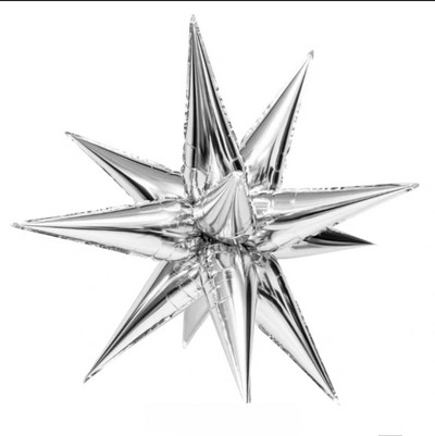 12Pcs 3D stojeća eksplozija Star baloni Božićni ukrasi Zvjezdani kap vode Konus Balon od folije Rođendanski dekor za vjenčanje