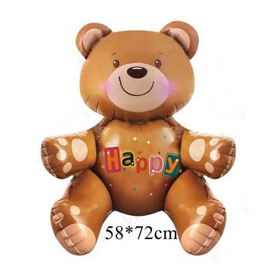 1 комплект балони с принт на сладко мече 12-инчов латексов балон с кафява мечка Baby Shower Момче Момиче Декорации за рожден ден Анимационен балон с мече