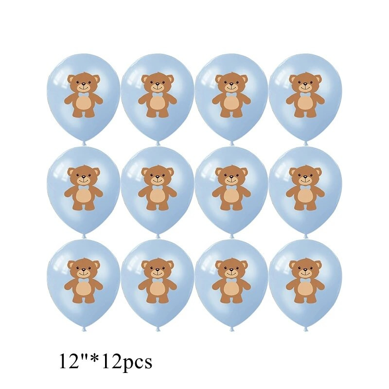 1 комплект балони с принт на сладко мече 12-инчов латексов балон с кафява мечка Baby Shower Момче Момиче Декорации за рожден ден Анимационен балон с мече