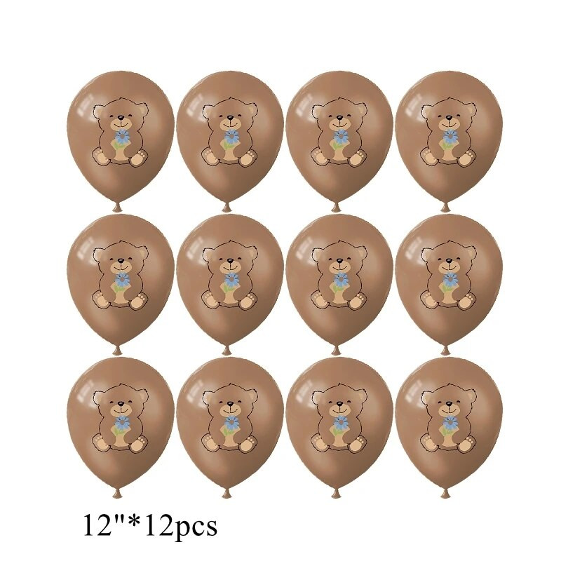 1 комплект балони с принт на сладко мече 12-инчов латексов балон с кафява мечка Baby Shower Момче Момиче Декорации за рожден ден Анимационен балон с мече