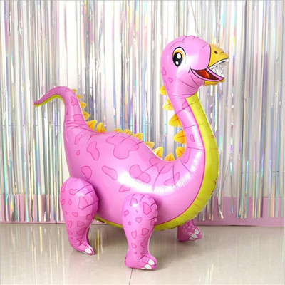 1 vnt 4D vaikščiojantis dinozaurų folija balionas berniukas gyvūnas vaikams dinozaurų gimtadienio miško vakarėlio puošmena
