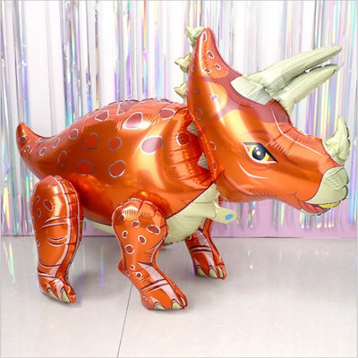 1 vnt 4D vaikščiojantis dinozaurų folija balionas berniukas gyvūnas vaikams dinozaurų gimtadienio miško vakarėlio puošmena