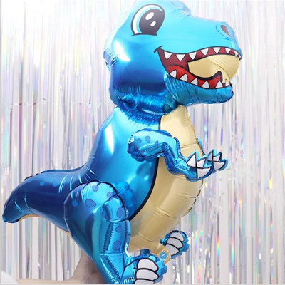 1 vnt 4D vaikščiojantis dinozaurų folija balionas berniukas gyvūnas vaikams dinozaurų gimtadienio miško vakarėlio puošmena