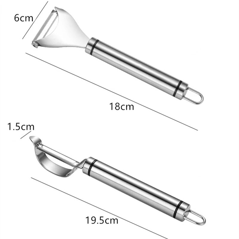 1 tk roostevabast terasest puuvilja-köögiviljakoorija Kaht tüüpi kartuli-porgandi riiv teravate liikuvate teradega köögividin Kodutarvikud