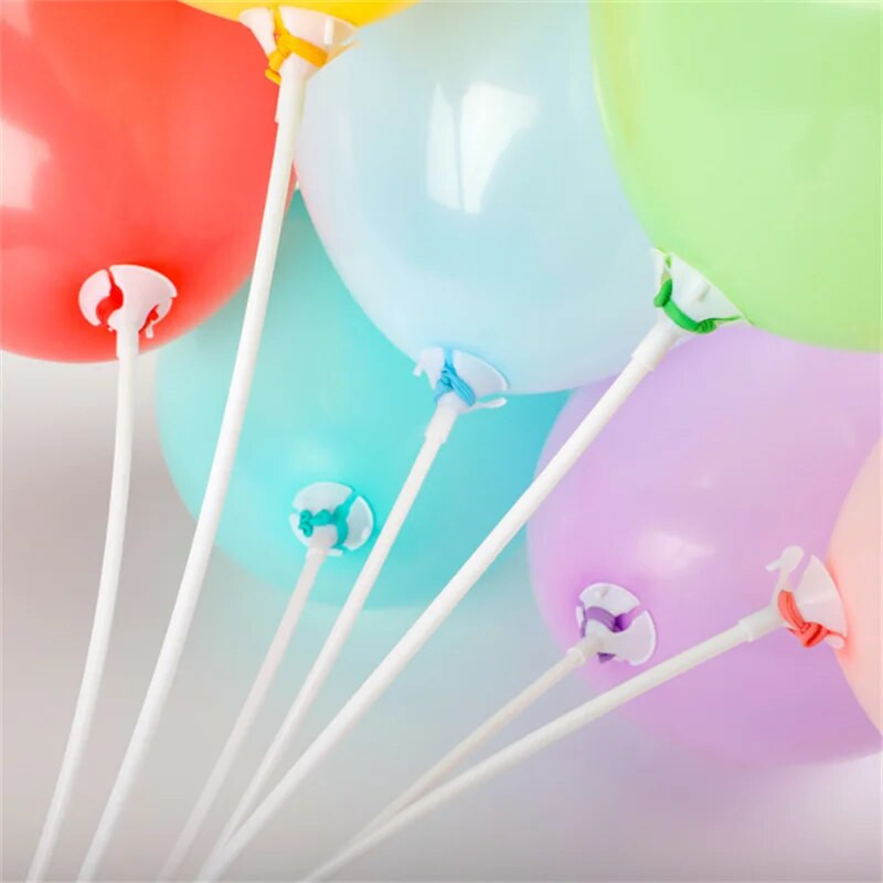 30/50/100 vnt. 28 cm balto baliono stulpelio tempimo baliono segtukas Baliono puodelis Strypų priedai Festivalio vakarėlio dekoravimas