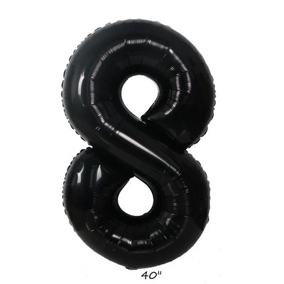 1 комплект кула от златни черни балони с фолиен балон с черни числа 1-9 за мъже 30 40 50 60 Декорации за рожден ден Подаръци Направи си сам