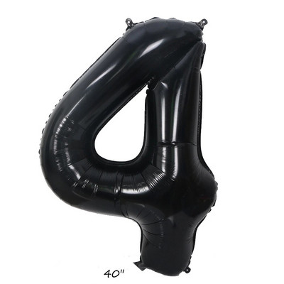 1 комплект кула от златни черни балони с фолиен балон с черни числа 1-9 за мъже 30 40 50 60 Декорации за рожден ден Подаръци Направи си сам