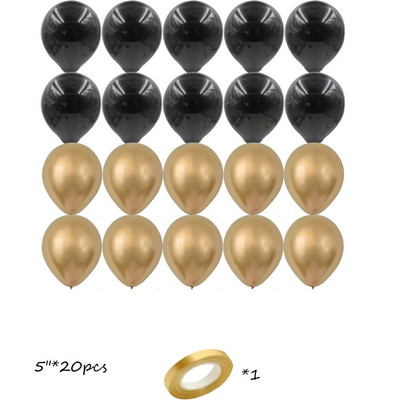1 комплект кула от златни черни балони с фолиен балон с черни числа 1-9 за мъже 30 40 50 60 Декорации за рожден ден Подаръци Направи си сам