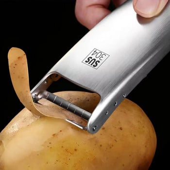 Αποφλοιωτής από ανοξείδωτο χάλυβα πατάτας καρότου αγγουριού Τρίφτης φρούτων λαχανικών Πολυλειτουργικός τρίφτης οικιακής χρήσης μαχαίρι αποφλοίωσης εργαλείο κουζίνας