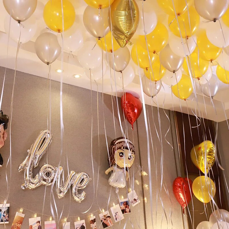 1 БР. 100 ярда вързани балонни ленти за лазерно кърлинг Ленти Направи си сам сватбена коледна декорация Аксесоари за лъкове Опаковка за подарък 5 мм