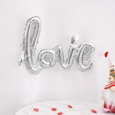 Голям фон във формата на сърце Балон за стена Честит Свети Валентин Любов Фолиеви балони Подпори за снимки Декорация за годишнина от сватба