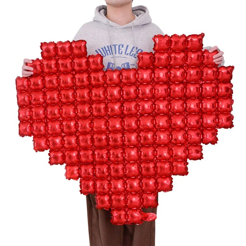 Голям фон във формата на сърце Балон за стена Честит Свети Валентин Любов Фолиеви балони Подпори за снимки Декорация за годишнина от сватба