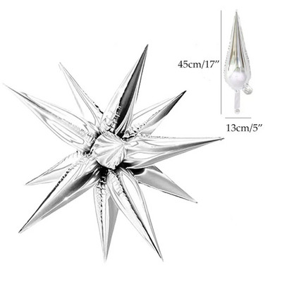 6/12kom crno-srebrnih šarenih vodenih kapljica balona eksplozije zvijezda folija balona za rođendansko vjenčanje božićne dekoracije