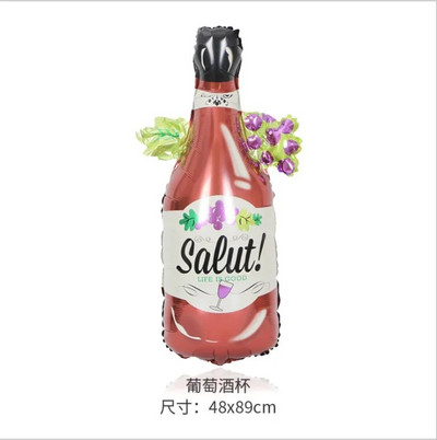 Születésnapi parti dekoráció léggömb pezsgősüveg csésze alumínium fólia léggömb borospohár esküvői ajándék léggömb dekorációs kellékek