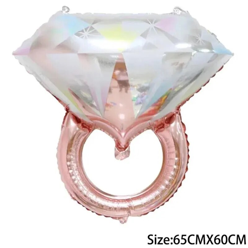 Gyémánt gyűrű léggömb Hélium fólia lufi Valentin napi parti esküvői dekoráció születésnapi babazuhany kellékek ajándék