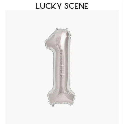 16-инчов балон с числа за рожден ден Бебе парти за рожден ден Сребърен дигитален балон от алуминиево фолио Декорация на балон Дигитален балон S00094