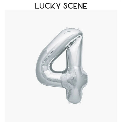 16-инчов балон с числа за рожден ден Бебе парти за рожден ден Сребърен дигитален балон от алуминиево фолио Декорация на балон Дигитален балон S00094