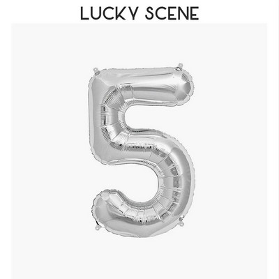 16-инчов балон с числа за рожден ден Бебе парти за рожден ден Сребърен дигитален балон от алуминиево фолио Декорация на балон Дигитален балон S00094