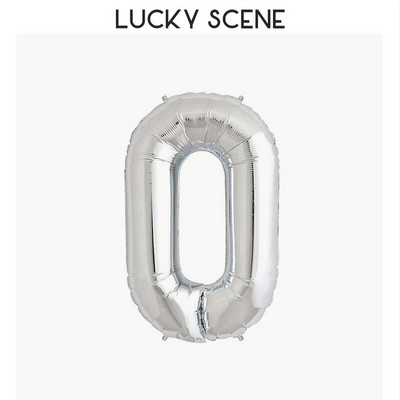 16-инчов балон с числа за рожден ден Бебе парти за рожден ден Сребърен дигитален балон от алуминиево фолио Декорация на балон Дигитален балон S00094