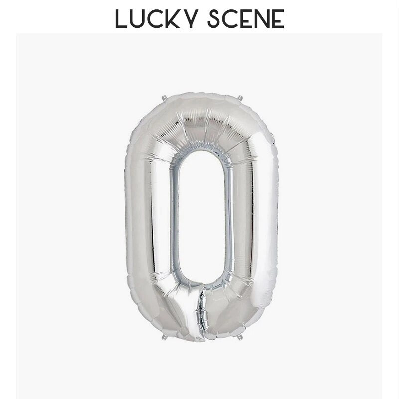16-инчов балон с числа за рожден ден Бебе парти за рожден ден Сребърен дигитален балон от алуминиево фолио Декорация на балон Дигитален балон S00094
