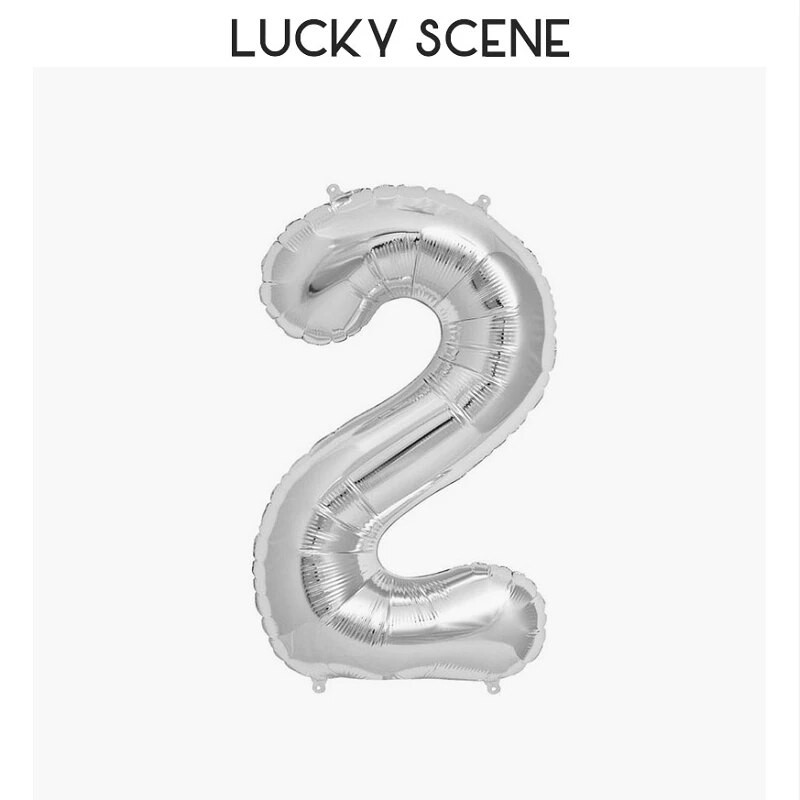 16-инчов балон с числа за рожден ден Бебе парти за рожден ден Сребърен дигитален балон от алуминиево фолио Декорация на балон Дигитален балон S00094