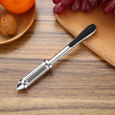 Zöldség gyümölcshámozó kés 3 az 1-ben Rozsdamentes acél halbőrtisztító kefe kaparó Sárgarépa hámozó szerszám Konyhai kütyük