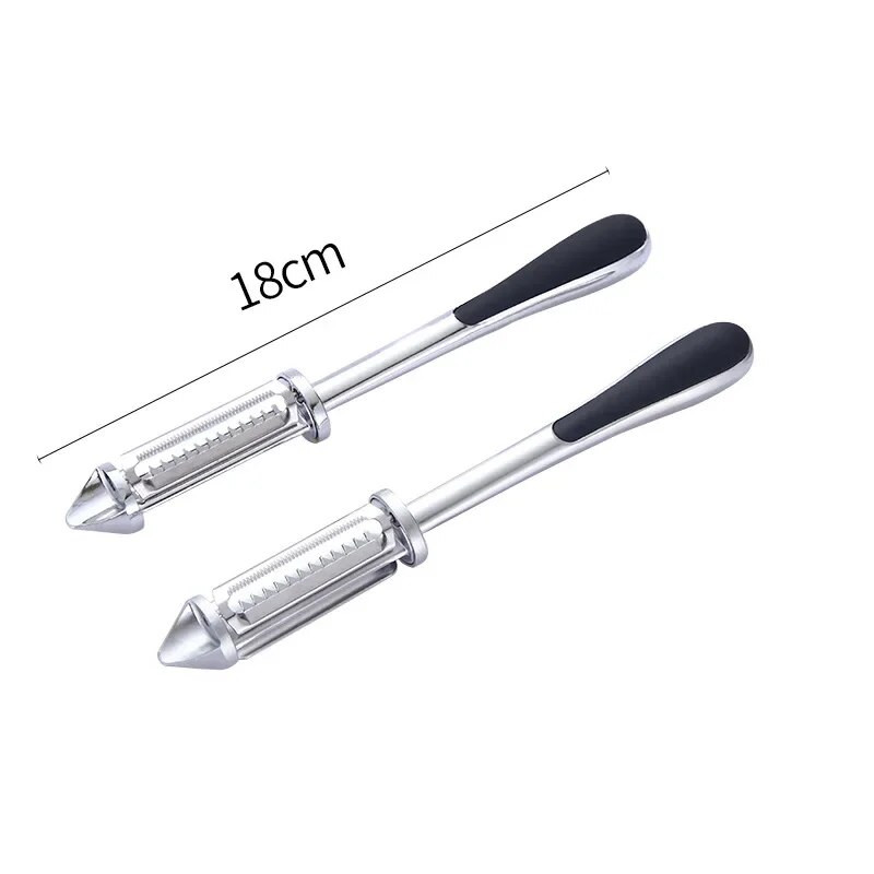 Zöldség gyümölcshámozó kés 3 az 1-ben Rozsdamentes acél halbőrtisztító kefe kaparó Sárgarépa hámozó szerszám Konyhai kütyük