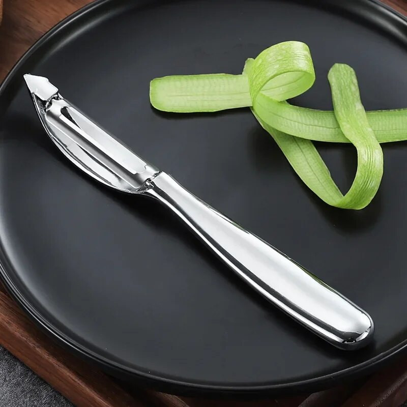 Нож за белене от цинкова сплав, креативен дизайн за копаене, белене на плодове и картофи, белачка за рендосване с една дума