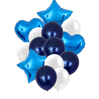 40/14 buc. Baloane confetti din latex, albastru închis, auriu, argintiu, metal, naștere, nuntă, decorațiuni pentru babyshower, Globos de Anul Nou