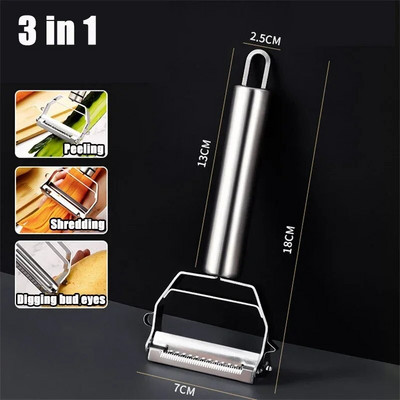 Белачка от неръждаема стомана Плодове Зеленчуци Пъпеш Картофи Моркови Краставица Многофункционална ренде Резачка Нож за белене Инструменти за домашна кухня