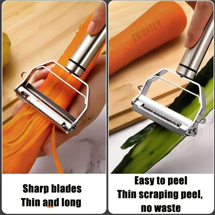 Белачка от неръждаема стомана Плодове Зеленчуци Пъпеш Картофи Моркови Краставица Многофункционална ренде Резачка Нож за белене Инструменти за домашна кухня