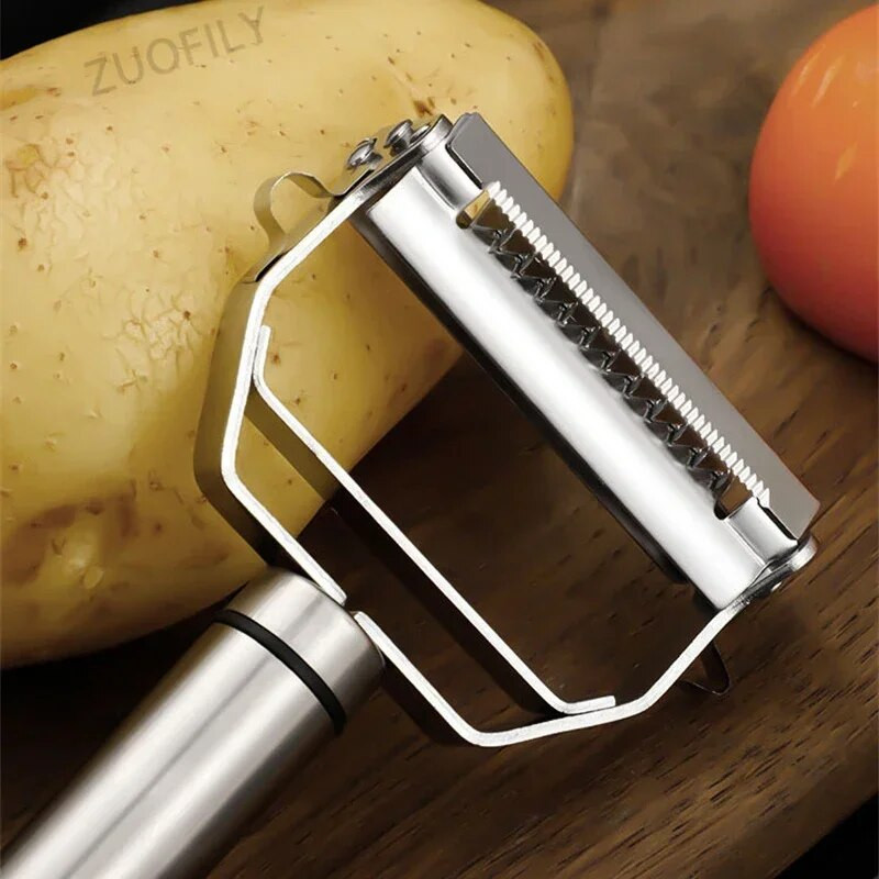 Белачка от неръждаема стомана Плодове Зеленчуци Пъпеш Картофи Моркови Краставица Многофункционална ренде Резачка Нож за белене Инструменти за домашна кухня