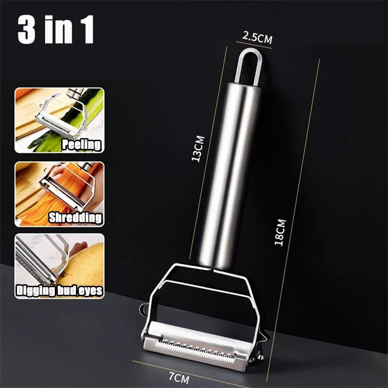 Белачка от неръждаема стомана Плодове Зеленчуци Пъпеш Картофи Моркови Краставица Многофункционална ренде Резачка Нож за белене Инструменти за домашна кухня