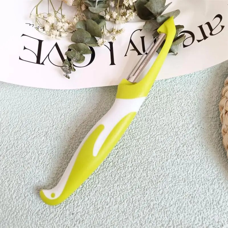 Керамично острие Назъбена резба Удобна дръжка Белачка от неръждаема стомана Кухненски аксесоари Зелени и бели кухненски инструменти Твърди