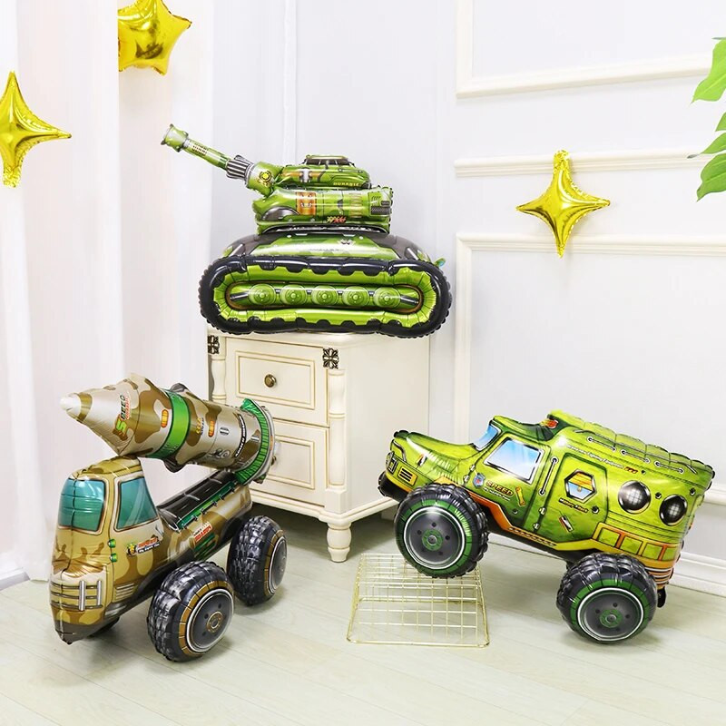 3D sztereó autós alumínium film léggömb gyermekjáték ajándék születésnapi parti színpadon Esküvői fotó kellékek Verseny ballon dekoráció