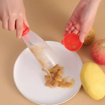 Πολυλειτουργικός τύπος αποθήκευσης Peeling Knife Peeling Knife with Storage Tube Peeler Peeling Apple Supplies Household