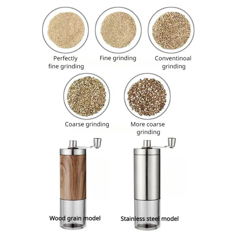 Ručni mlin za kavu Ručni mlin za kavu, prijenosni ručni mlin za zrna od nehrđajućeg čelika, mlin za kavu, kampiranje putovanja kućni ured