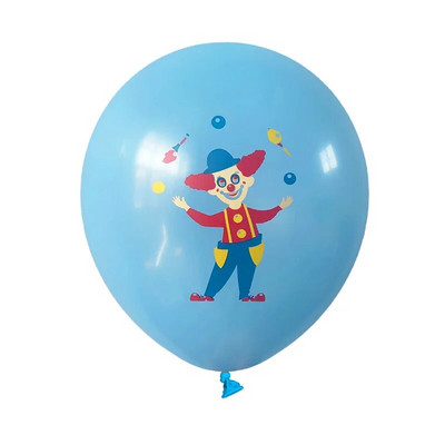 Cirko teminis gimtadienio vakarėlio balionas, Klouno magijos latekso balionų rinkinys, Karnavalinio vakarėlio scenos dekoravimas, 10 vnt.