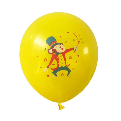 Cirko teminis gimtadienio vakarėlio balionas, Klouno magijos latekso balionų rinkinys, Karnavalinio vakarėlio scenos dekoravimas, 10 vnt.
