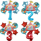 Μπαλόνια Σκηνής Τσίρκου Μπλε Αριθμός Αλουμινίου 32 ιντσών Μπαλόνι Λιοντάρι Τίγρη Θέμα Ζώο Παιδικό πάρτι γενεθλίων Διακόσμηση Κήπος σπιτιού