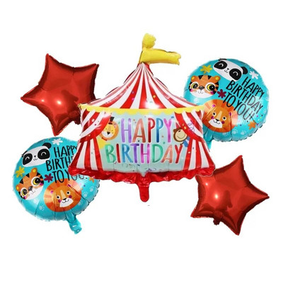 Μπαλόνια Σκηνής Τσίρκου Μπλε Αριθμός Αλουμινίου 32 ιντσών Μπαλόνι Λιοντάρι Τίγρη Θέμα Ζώο Παιδικό πάρτι γενεθλίων Διακόσμηση Κήπος σπιτιού