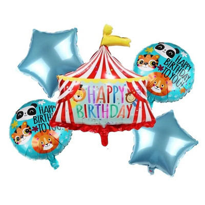 Μπαλόνια Σκηνής Τσίρκου Μπλε Αριθμός Αλουμινίου 32 ιντσών Μπαλόνι Λιοντάρι Τίγρη Θέμα Ζώο Παιδικό πάρτι γενεθλίων Διακόσμηση Κήπος σπιτιού