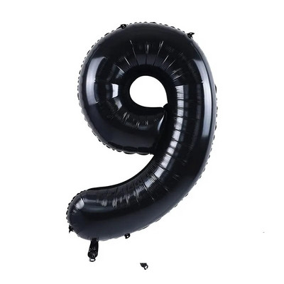 Juodas su gimtadieniu, numerio folija balionai suaugusiems vaikams vakarėlio dekoracijos Moterys Vyrai 10 11 12 13 15 18 20 25 30 35 40 50 60 metų