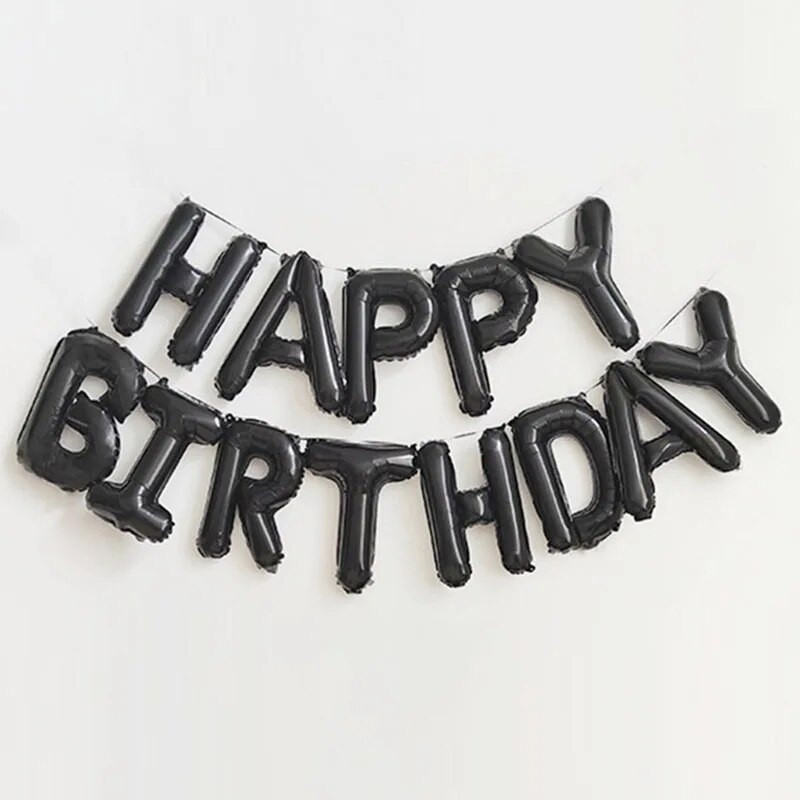 Juodas su gimtadieniu, numerio folija balionai suaugusiems vaikams vakarėlio dekoracijos Moterys Vyrai 10 11 12 13 15 18 20 25 30 35 40 50 60 metų