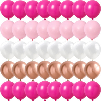 Ροζ ροζ μεταλλικό λατέξ κομφετί κομφετί μπαλόνια Διακοσμήσεις γάμου Matte Globos Διακοσμήσεις για πάρτι γενεθλίων για το νέο έτος